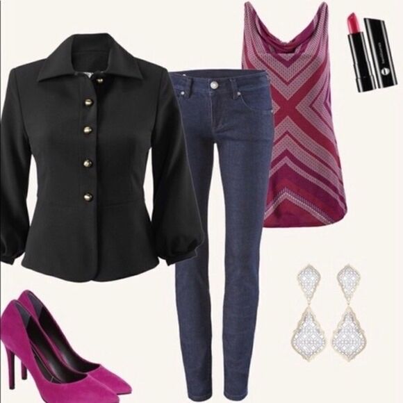 CAbi Celebrate Geometric Dot Print Drape Tank #3084 - Picture 2 of 12